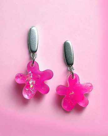 BARBIE : UNIKATOWE kolczyki z żywicy : kwiatuszki XII, kaktusia