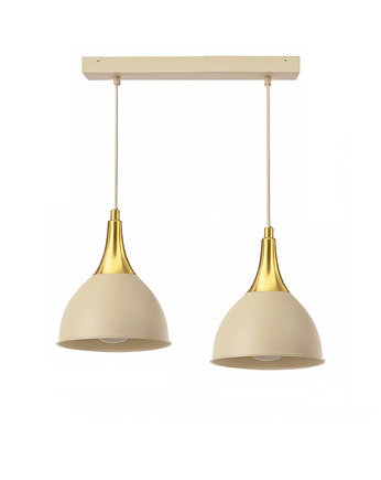 Duża Lampa Wisząca Podwójna Kaszmirowa Beżowa Metal E27 LED, SkyLighting
