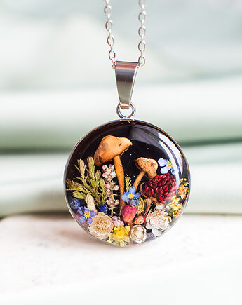 Naszyjnik z leśną kompozycją, nature gift