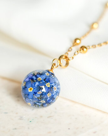 Wisiorek z niezapominajkami, nature gift