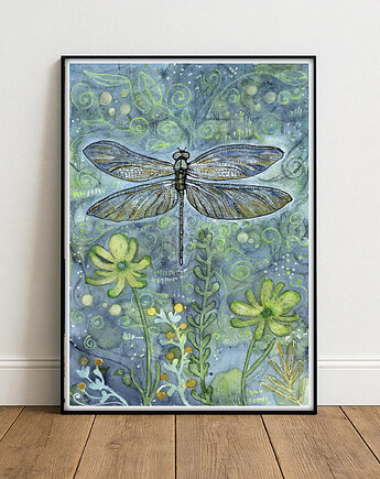 Oryginalna akwarela. Ważka A4, Malgorzata Domanska