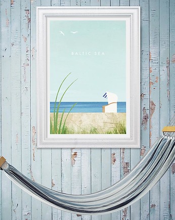 Morze Bałtyckie - plakat vintage art giclee, minimalmill