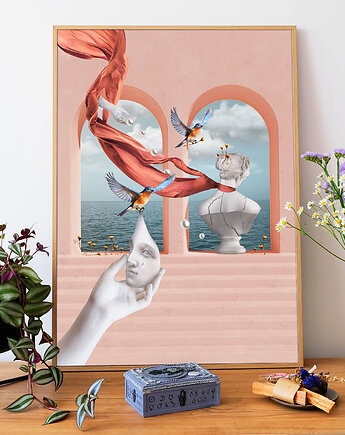 Surrealistyczny Plakat "Healing" Kolaż, Olśnienia