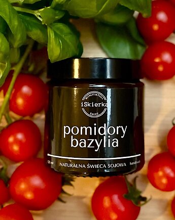 POMIDORY & BAZYLIA świeca  sojowa  120 ml, iSkierka Manufaktura Świec