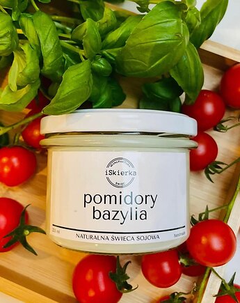 POMIDORY & BAZYLIA świeca  sojowa  235 ml, iSkierka Manufaktura Świec