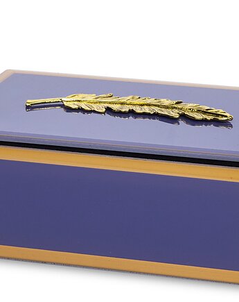Szkatułka z MDFu z ozdobą 6x16x11,5 cm fioletowa, MIA home