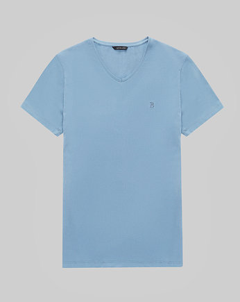 T-shirt męski colli błękit, BORGIO