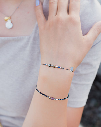 Delikatna Bransoletka Zodiac Panna Tygrysie Oko Szafir Jaspis Lapis Lazuli, w hand works
