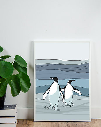 Plakat dla dzieci Pingwiny A4 (21x30 cm), Samorobne