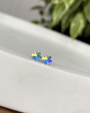 Kolczyki - Kryształy Swarovski-  Tęczowe śnieżynki, Marisella