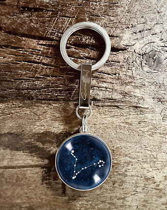 Pisces - konstelacja Ryb,  stalowy brelok + box, Makaliboo