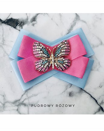 Brosza z Motylem NEW, Pudrowy Różowy