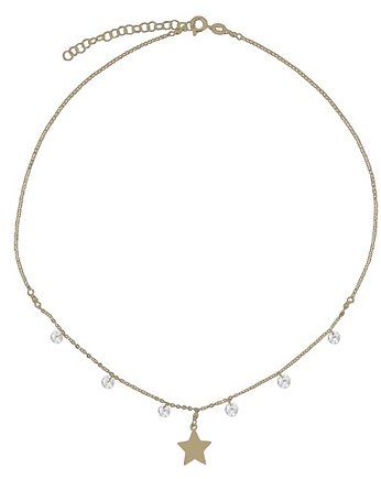 Srebrny pozłacany choker z gwiazdką i cyrkoniami, ATdiament