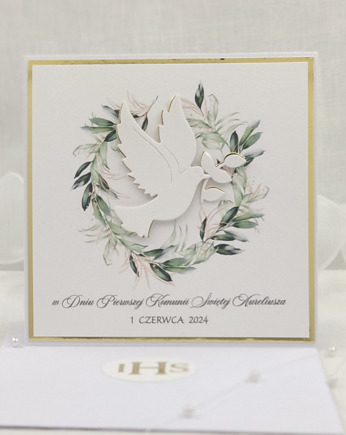 Kartka na komunię z ozdobną kopertą, 152, Anna Art and Crafts