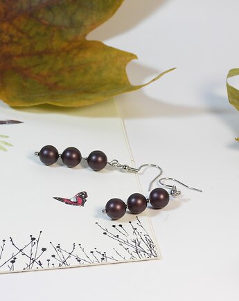 Kolczyki muszla burgundowa, KruCorde