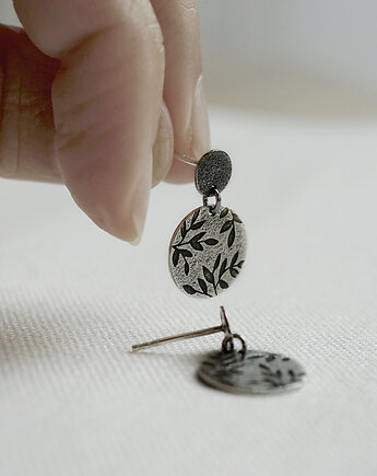 Kolczyki srebrne Olive tree, studio INDIGO