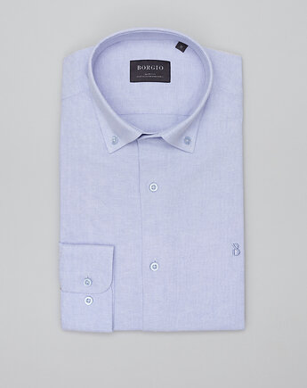 Koszula męska oleggio 00469 długi rękaw błękit slim fit, OSOBY - Prezent dla Chłopaka