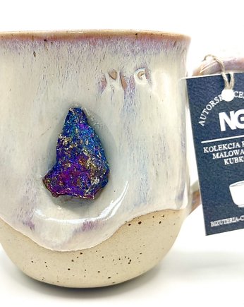 Kubek ceramiczny ręcznie formowany z pirytem., NG Autorska bizuteria ceramiczna
