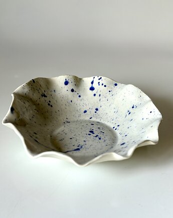 Misa / patera / biała nakrapiana, ewi_pottery