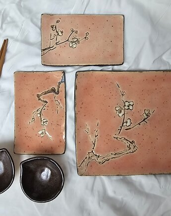 Ceramiczny zestaw do sushi dla 2 osób Kwiat Wiśni, Ewa Duszka