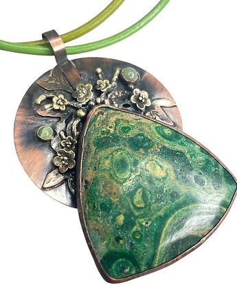 Botaniczny wisior z trójkątnym jaspisem, Artseko