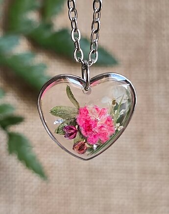 Prawdziwy kwiat wieczne kwiaty wisiorek zawieszka srebrna, zkwiatem