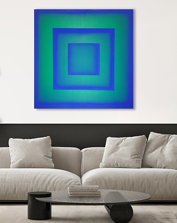 Obraz (100x100) ręcznie malowany - "Symbioza Kolorów 2", magdazak.art