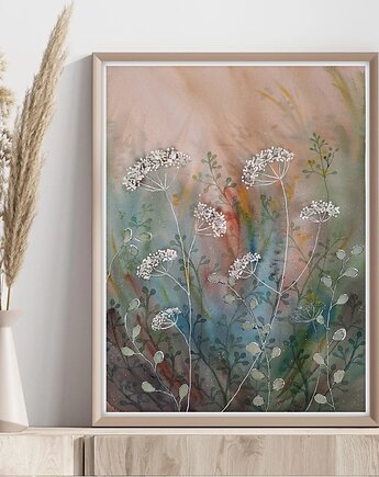 Oryginalna akwarela. Łąka A3, Malgorzata Domanska