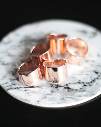 Rose Gold Plated Wide Band Ring, Le Boho Bleu