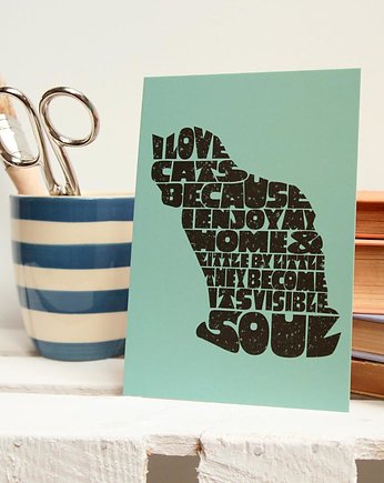 Plakat Cats Visible Soul - Cocteau - pocztówka, minimalmill