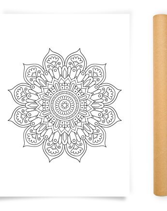 Plakat do Kolorowania Mandala 50x70cm, Anna Grunduls Design