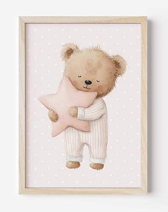 Plakat Na Ścianę Dla Dziewczynki Różowe misie nr. 7, Dekoracjan