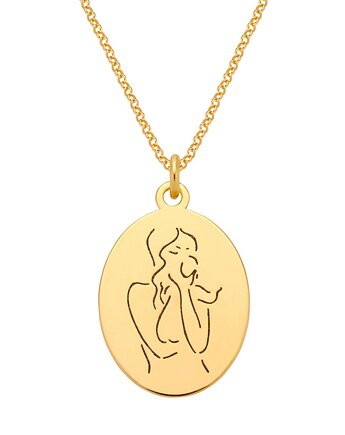 Kobieta trzymająca dziecko medalion, Laoni