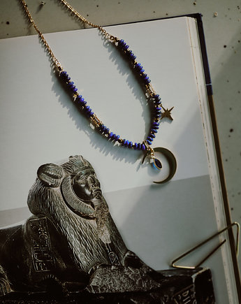 Naszyjnik Nut, lapis lazuli, kolekcja "Sehet Jaru", Okruszek Biżuteria
