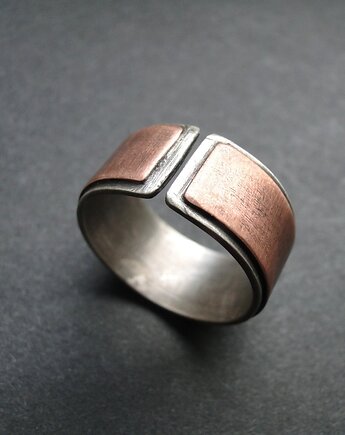 Obrączka Unisex Srebro & Miedź 002, Memero