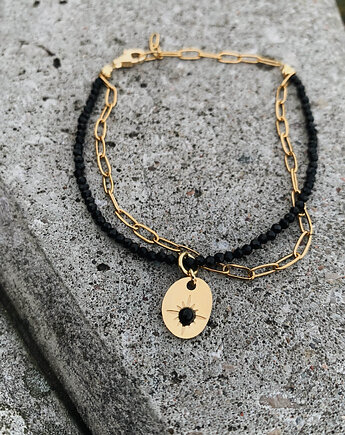 Bransoletka Onyks z łańcuszkiem, Chmolowska Jewellery