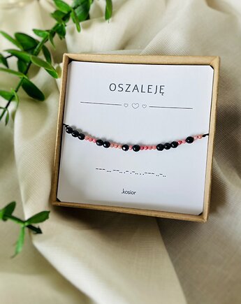 Bransoletka OSZALEJĘ - Noc Kairu, Rodonit - Morse, karolina kosior