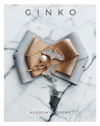 Brosza GINKO Nowość Glamour, Pudrowy Różowy