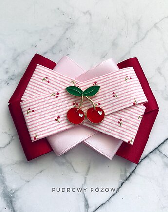 Brosza z kolekcji z wisienkami z ozdobą  Wiśnia, Pudrowy Różowy