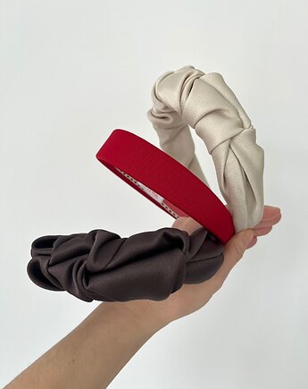 Czerwona klasyczna płaska opaska do włosów Ally, Volie Line