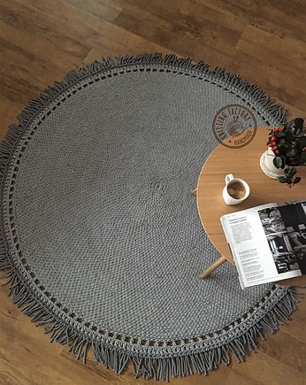 Okrągły dziergany dywan ,dywan sznurkowy 160cm, Knitting Factory