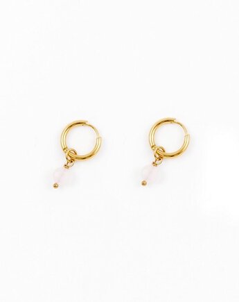 Kamień miłości - kolczyki koła ze stali szlachetnej pozłacanej, Kulka Bransoletki