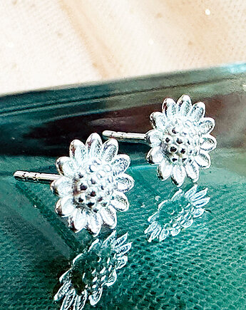 Kolczyki  słoneczniki , srebrne  kwiatki, Anemon Atelier