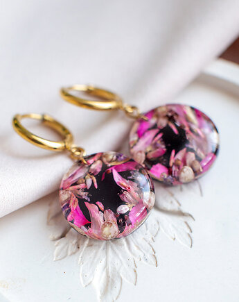 Kolczyki z kompozycją kwiatową, nature gift