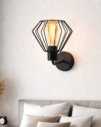 Druciany kinkiet do czytania w sypiali ERIE LOFT w stylu loftowym, lampy loftowe LYSNE LOFT