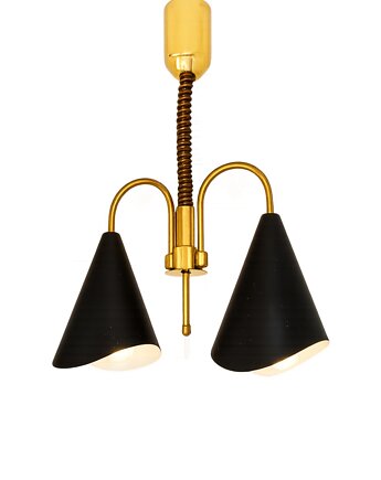 Lampa wisząca Mid-Century Modern, mosiądz i metal, lata 70.,, Relikt design