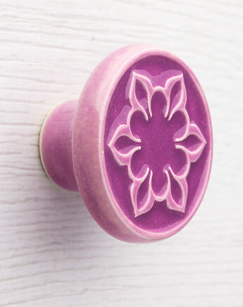 Gałka do mebli wrzosowa, jasnofioletowa, wz.2, pracowniazona