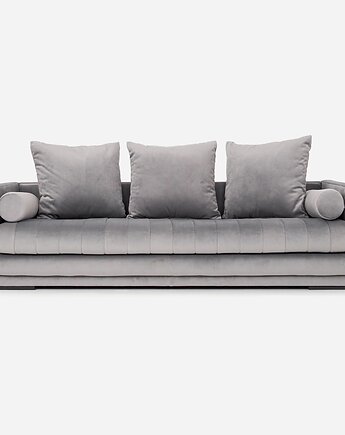 Sofa KOPENHAGA srebrny welur, skandynawski design, Przetwory design
