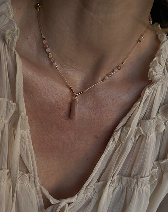 Naszyjnik Radość- z Kwarcem i Kamieniem słonecznym, Ili arte biju