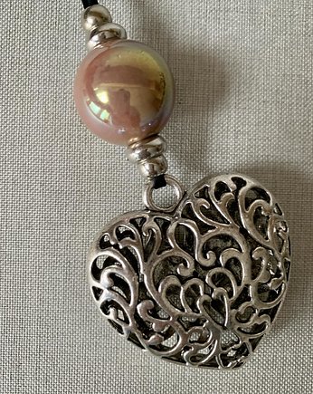 Wisior,łańcuszek,naszyjnik serce w kolorze antycznego srebra, Mymami